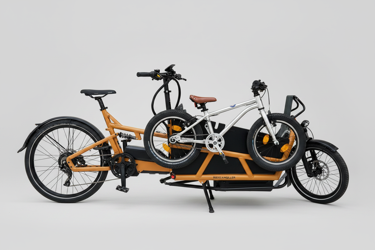 Die Kinderrad-Halterung für das Riese & Müller Load – MORE Cargobike
